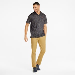 Mattr Fancy Plants Men's Golf Polo Shirt, Navy Blazer-Warm Chestnut