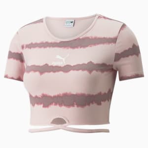 Classics Tie Dye Short Sleeve Women's  T-shirt, Chalk Pink-Quail