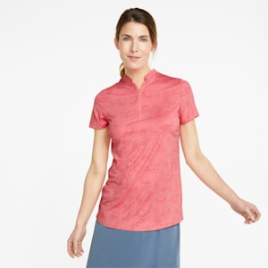 MATTR Bouquet Golf Polo Shirt Women, Carnation Pink