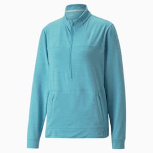 CLOUDSPUN Rockaway Half-Zip Golf Sweatshirt Women, Dusty Aqua