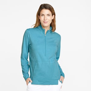 CLOUDSPUN Rockaway Half-Zip Golf Sweatshirt Women, Dusty Aqua