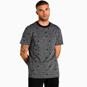 Brand Love AOP Men's Regular Fit T-Shirt, Puma Black-AOP, extralarge-IND