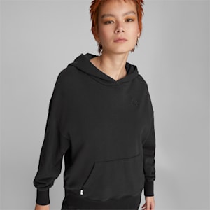 Infuse Women's Oversized Hoodie, Puma Black, extralarge-IND