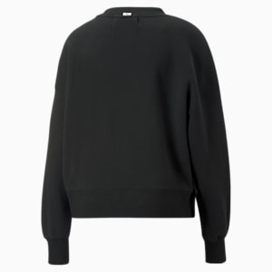 Infuse Women's Crew-Neck Oversized Sweatshirt, Puma Black, extralarge-IND