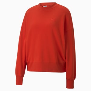 Infuse Women's Crew-Neck Oversized Sweatshirt, Burnt Red, extralarge-IND