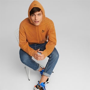 Sudadera con capucha estampada Sportswear by PUMA para hombre, Orange Brick-AOP