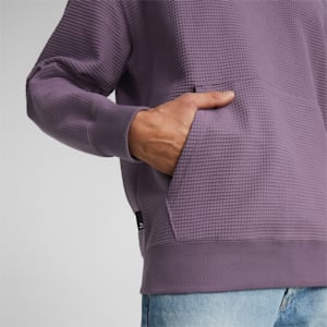 Downtown Waffle Men's Crewneck Sweatshirt, Purple Charcoal