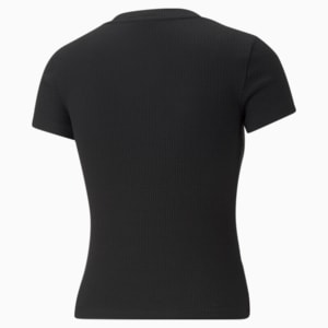 Classics Ribbed Slim Women's Tee, Puma Black