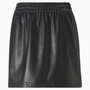 Minifalda T7 imitación de piel para mujer, Puma Black