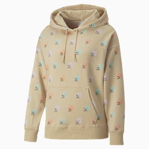 Brand Love Printed Women's Regular Fit Hoodie, Light Sand, extralarge-IND