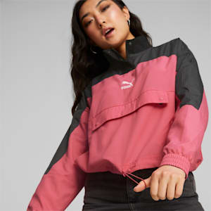SWxP Half Zip Woven Jacket Women, Sunset Pink, extralarge-IND