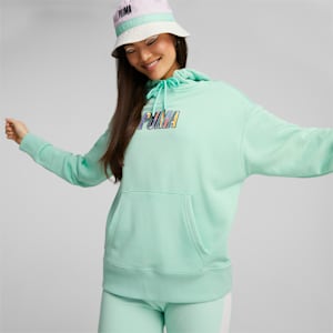 Sportswear by PUMA Women's Graphic Hoodie, Mist Green