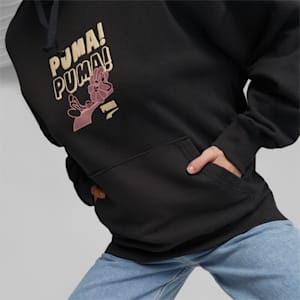 Downtown Graphic Women's Oversized Hoodie, Puma Black, extralarge-IND