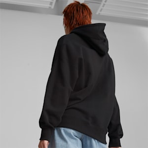Downtown Graphic Women's Oversized Hoodie, Puma Black, extralarge-IND