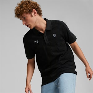 Ferrari Jacquard Men's Polo, Puma Black