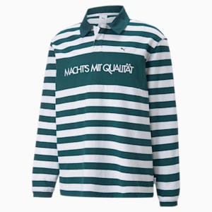 ユニセックス MMQ STB パターン 長袖 ポロシャツ, Varsity Green