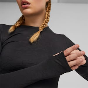 INLAND Cropped Women's Long Sleeve Tight Tee, Puma Black