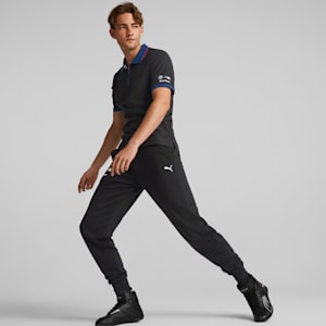 BMW M Motorsport Zip Men's Polo, Cotton Black