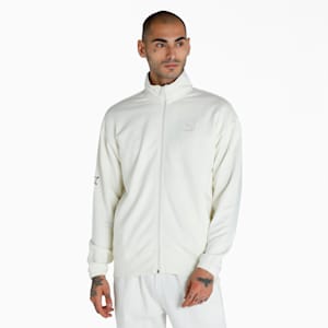 Men's Full-Zip Knitted Jacket, Ivory Glow