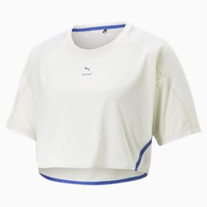 PUMA x KOCHÉ Women's Cropped Short Sleeve Tee, White Asparagus