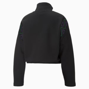 Sudadera con medio cierre PUMA x PERKS AND MINI para mujer, Puma Black