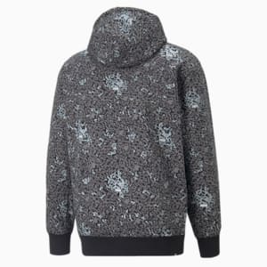 Brand Love Metallic Men's Regular Fit Hoodie, Puma Black-Silver, extralarge-IND