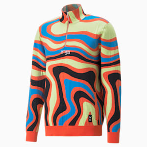 Lava Knit Men's Basketball Sweatshirt, Hot Coral, extralarge-IND