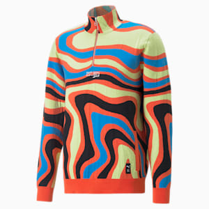 Lava Knit Men's Basketball Sweatshirt, Hot Coral, extralarge