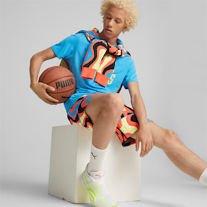 Lava Men's Basketball Shorts, Hot Coral, extralarge