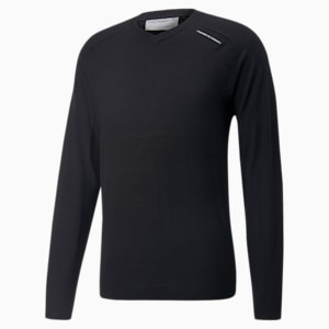 Sudadera de cuello en V para hombre Porsche Design EvoKNIT, Jet Black