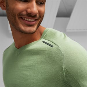 Sudadera de cuello en V para hombre Porsche Design EvoKNIT, Dusty Green