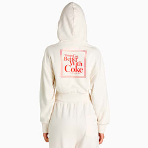PUMA x COCA-COLA Women's Relaxed Fit Hoodie, Ivory Glow, extralarge-IND
