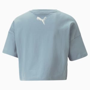 MOD Cropped Basketball T-Shirt Women, Blue Wash