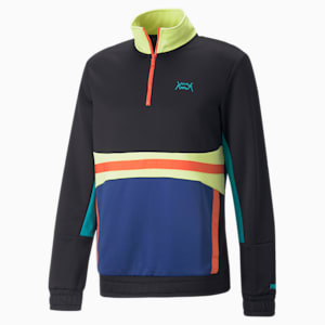 Pop Art Basketball Pullover Men, Puma Black-Blazing Blue