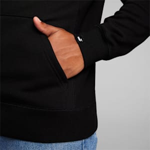 Suede Men's Hoodie, Cotton Black, extralarge