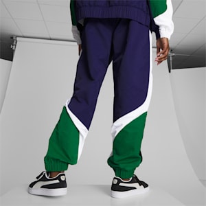 Pantalones deportivos para básquetbol PUMA x JUNE AMBROSE Keeping Score Traveling para mujer, Patriot Blue