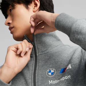 BMW M Motorsport Essential Fleece Men's Jacket, Medium Gray Heather