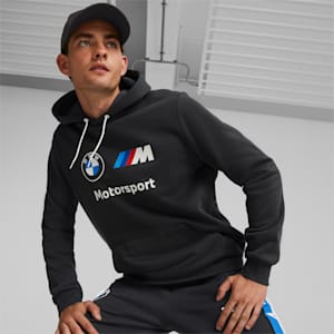 BMW M Motorsport Essentials Men's Fleece Hoodie, Puma Black, extralarge