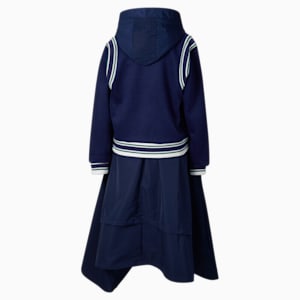 PUMA x JUNE AMBROSE Keeping Score Victory Women's Reversible Varsity Jacket, Patriot Blue-Verdant Green