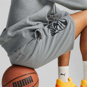Graphic Booster Men's Basketball Shorts, Medium Gray Heather