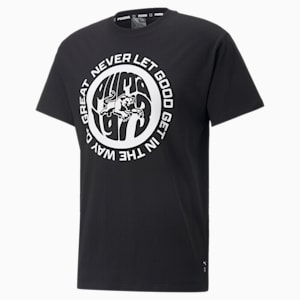 Rebound Short Sleeve Basketball Tee Men, Puma Black