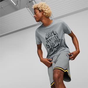 Coffret t-shirt de basketball à manches courtes Clutch, homme, Gris bruyère moyen
