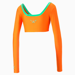 ウィメンズ PUMA x DUA LIPA 長袖 クロップトップ, Carrot