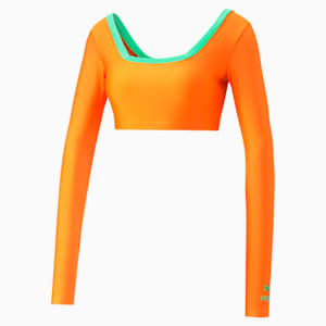 ウィメンズ PUMA x DUA LIPA 長袖 クロップトップ, Carrot