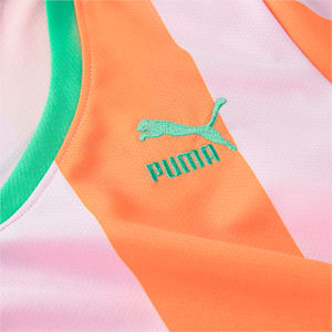 ウィメンズ PUMA x DUA LIPA ストリップド スリム 半袖 Tシャツ, Carrot-pink lady