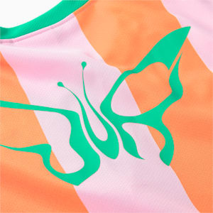 ウィメンズ PUMA x DUA LIPA ストリップド スリム 半袖 Tシャツ, Carrot-pink lady