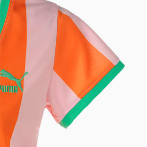 ウィメンズ PUMA x DUA LIPA ストリップド スリム 半袖 Tシャツ, Carrot-pink lady
