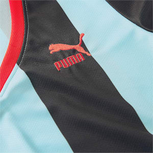 ウィメンズ PUMA x DUA LIPA ストリップド スリム 半袖 Tシャツ, Blue Glow-Puma Black