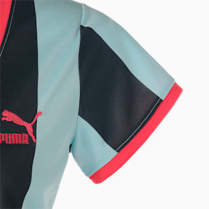 ウィメンズ PUMA x DUA LIPA ストリップド スリム 半袖 Tシャツ, Blue Glow-Puma Black