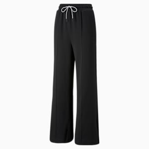 Infuse Wide Leg Women's Relaxed Fit Pants, Puma Black, extralarge-IND